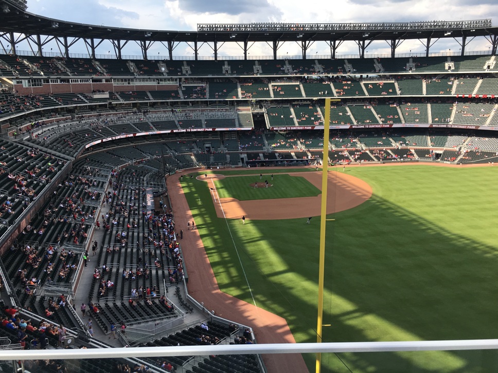 Shade on first base side of Truist Park